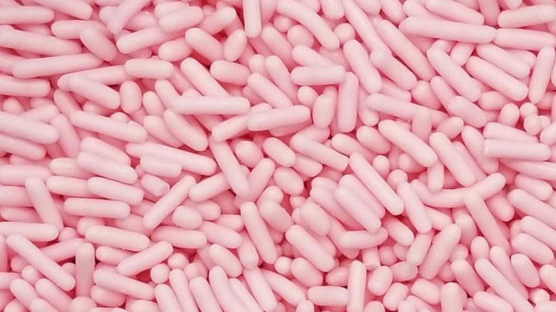 Close-up of pink sprinkles