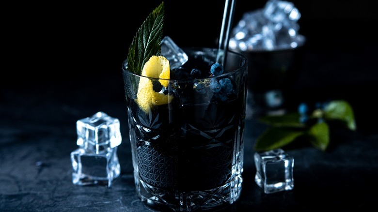 Black vodka cocktail