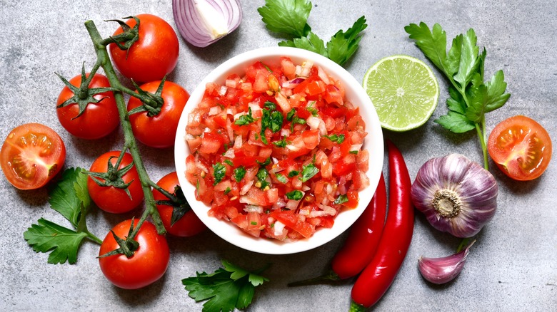 Bowl of fresh salsa