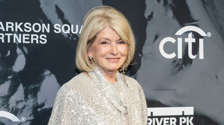 Martha Stewart smiles at a red carpet event