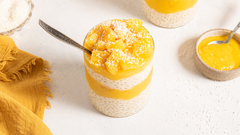 tapioca pudding with mango