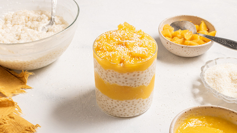 tapioca pudding with mango