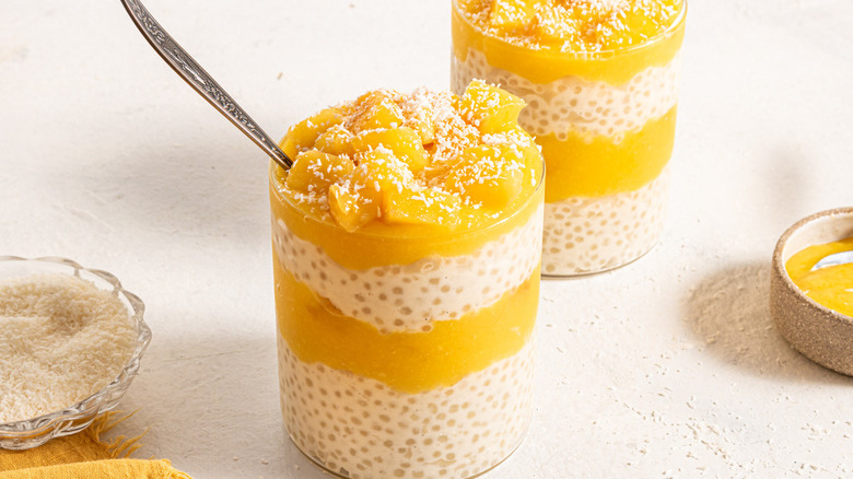 tapioca pudding with mango