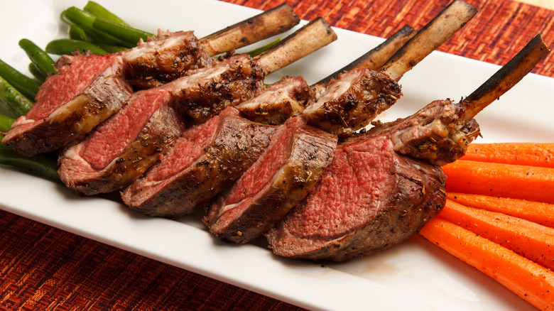 Lamb chops on a plate