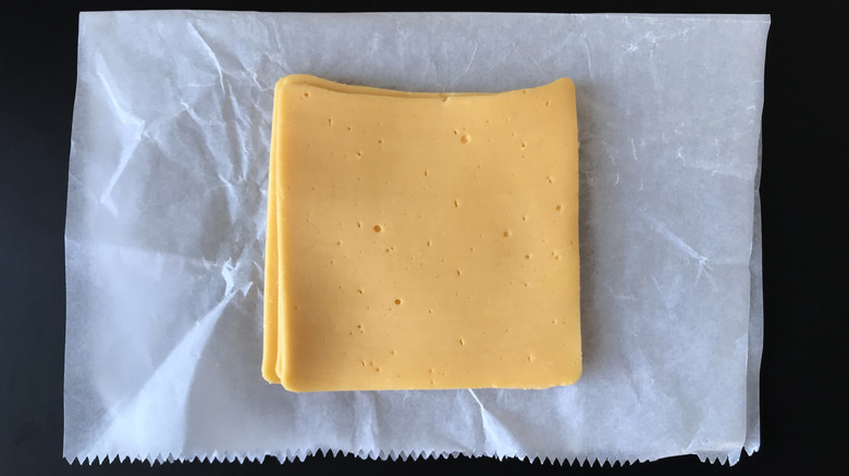 American cheese on parchment paper