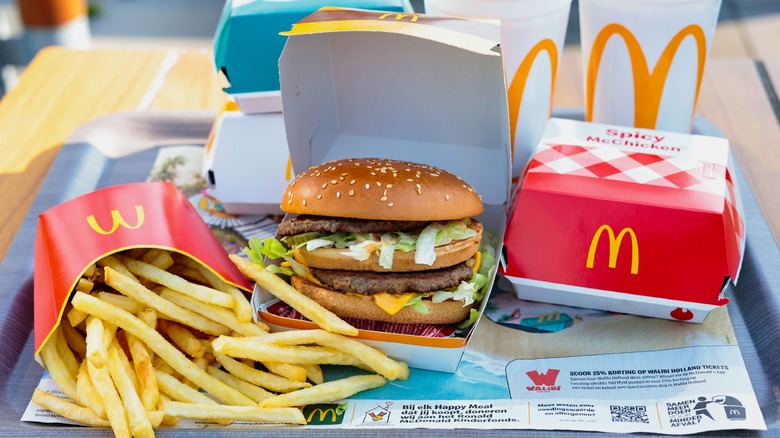 Meal from McDonald's on table