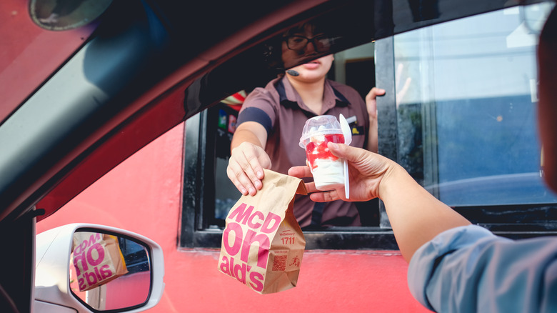 Car at McDonald's drive-thru window