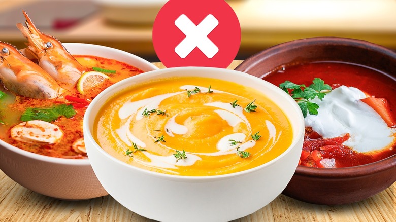 Varied soups that can be ruined by cooking mistakes