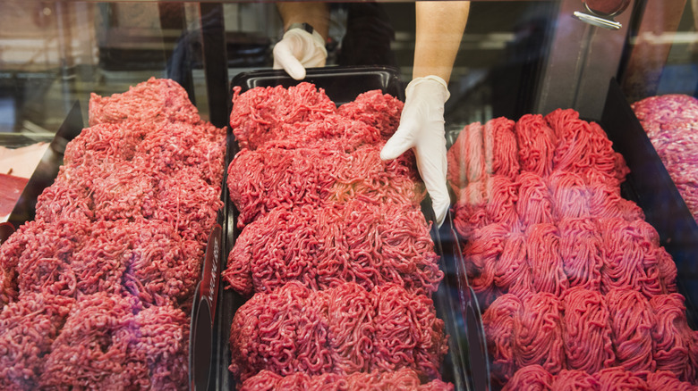 Three types of ground beef