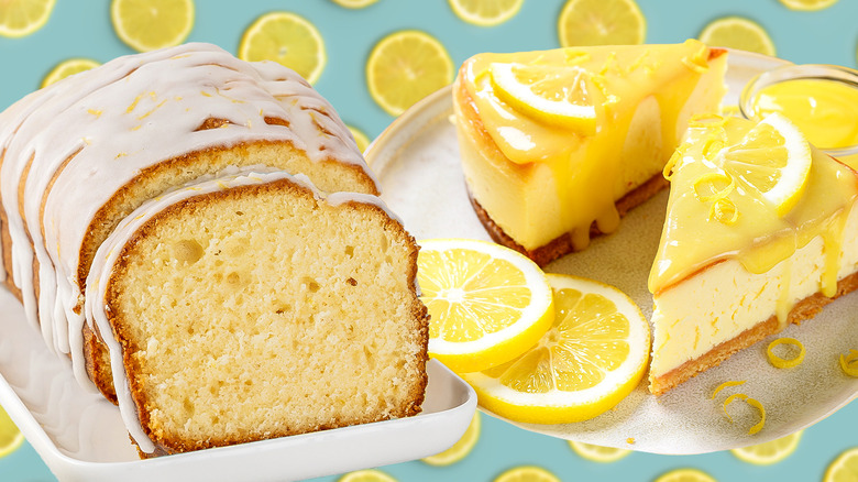 Lemon cakes and lemon slices