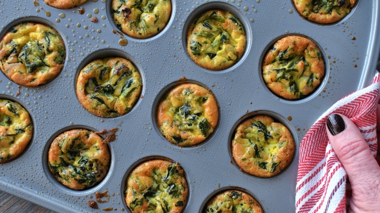 mini quiches in muffin tin