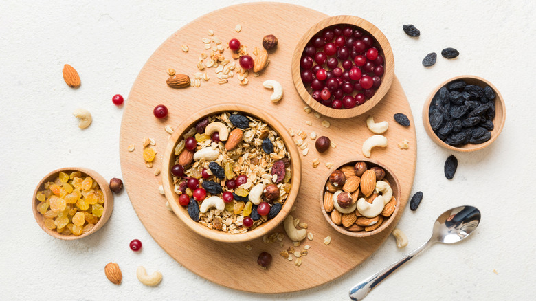 Granola with fruits and nuts