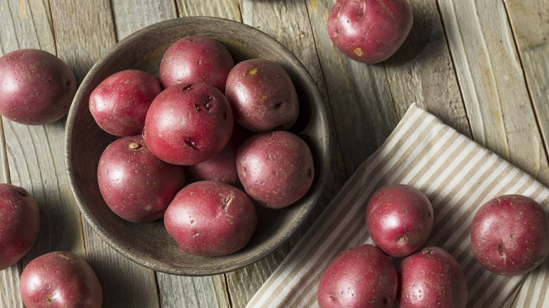 A cluster of potatoes