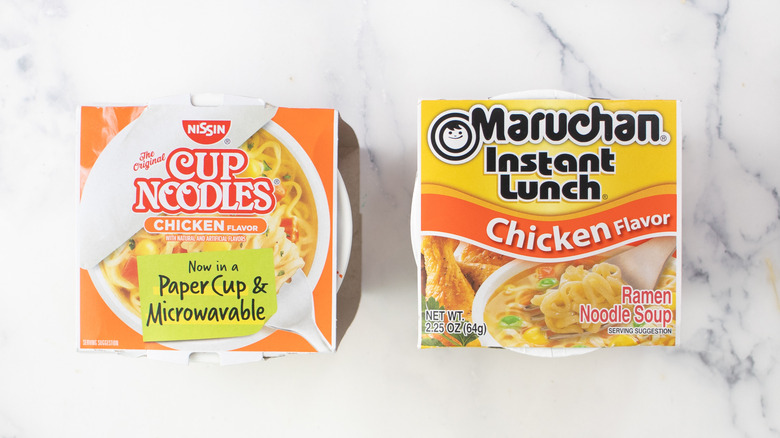 Nissin and Maruchan cup ramen