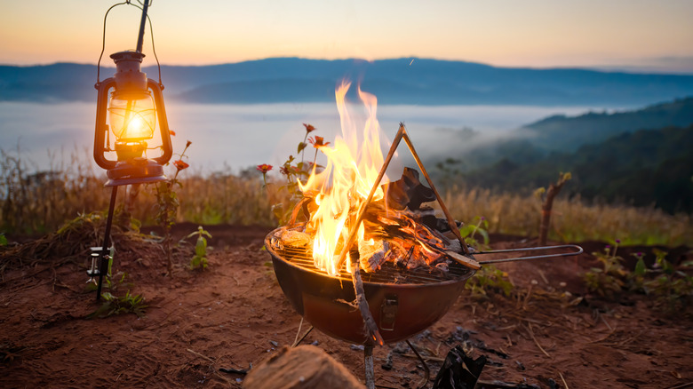 outdoor grill on the beach