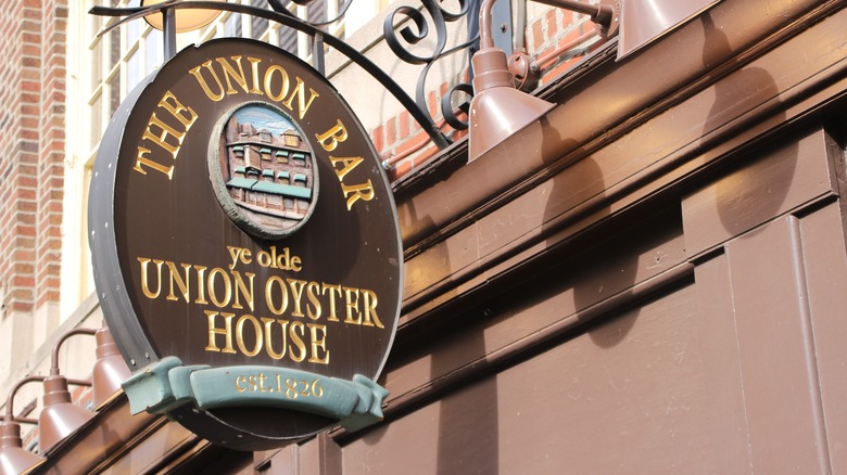 Sign on the front of Boston's Union Oyster House.