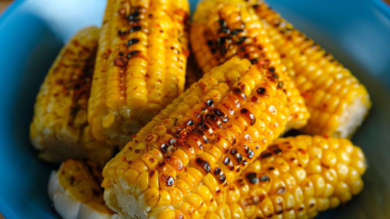 Grilled corn on the cob