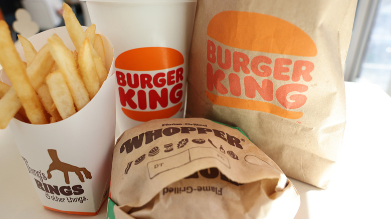 Fries, sandwiches, and a drink from Burger King