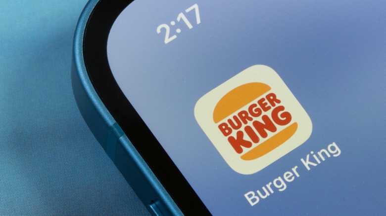 The Burger King app on a phone