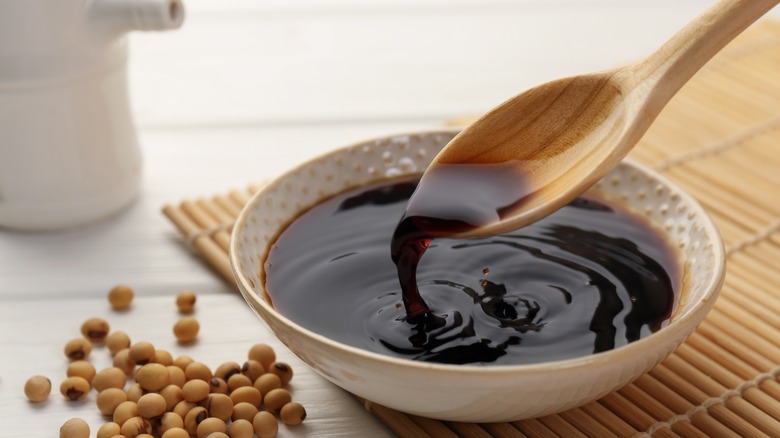 saucer of soy sauce