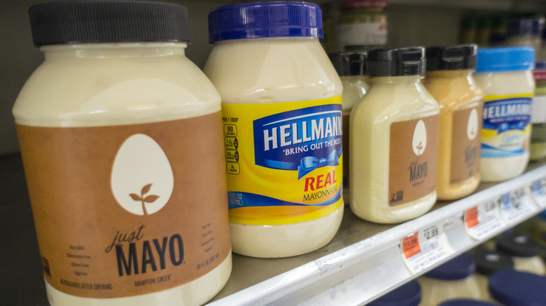 Mayonnnaise on a supermarket shelf