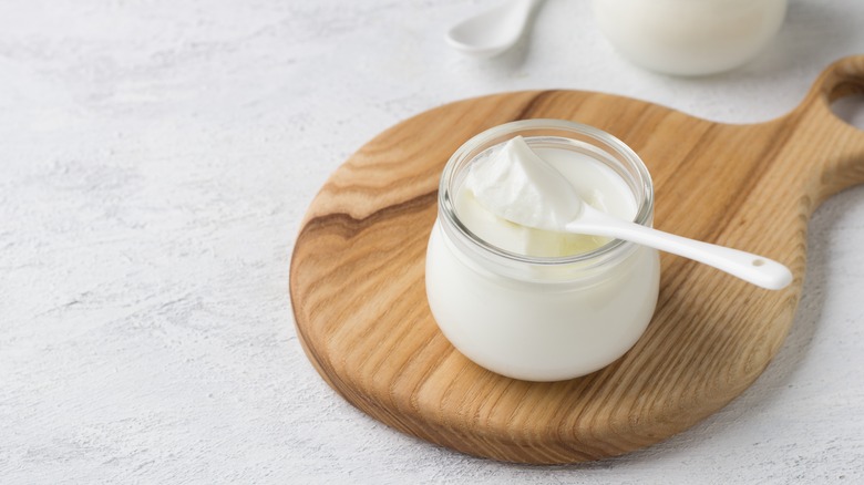 Greek yogurt in a jar