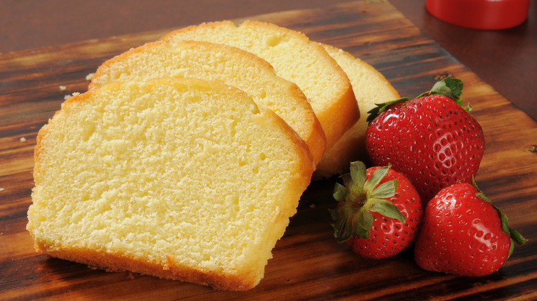 Slices of pound cake