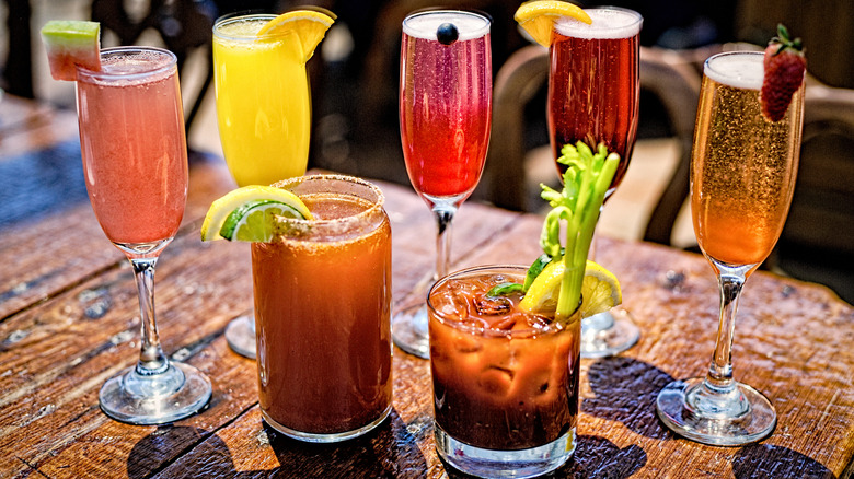 Assortment of brunch cocktails