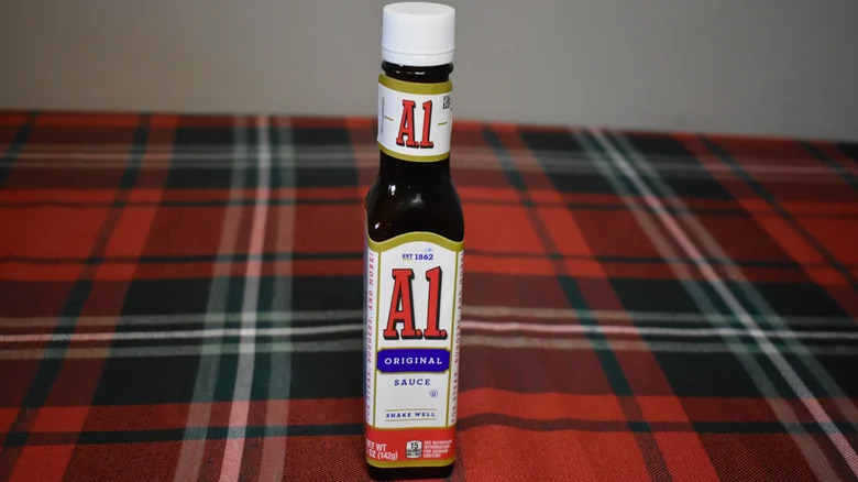 A.1. steak sauce on table