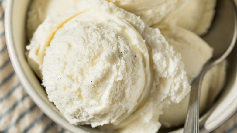 Scoop of vanilla bean ice cream