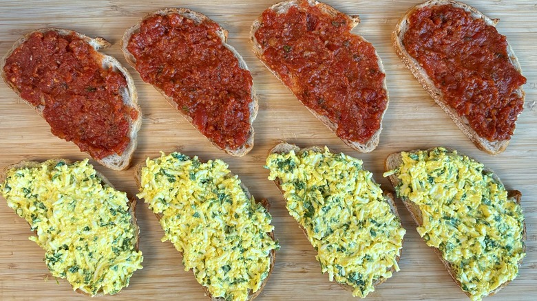 bread with tomato jam and paneer filling