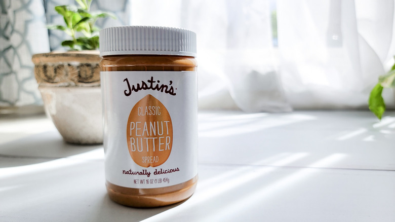 Justin's peanut butter on counter