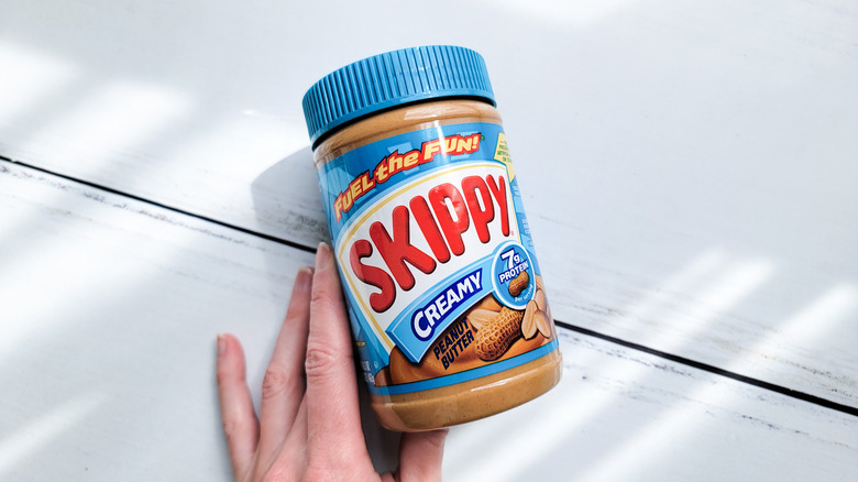 Skippy peanut butter on counter