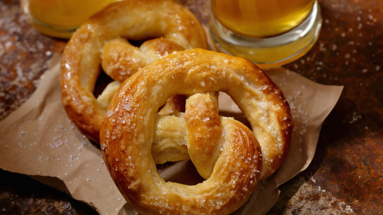 Soft pretzels with sea salt