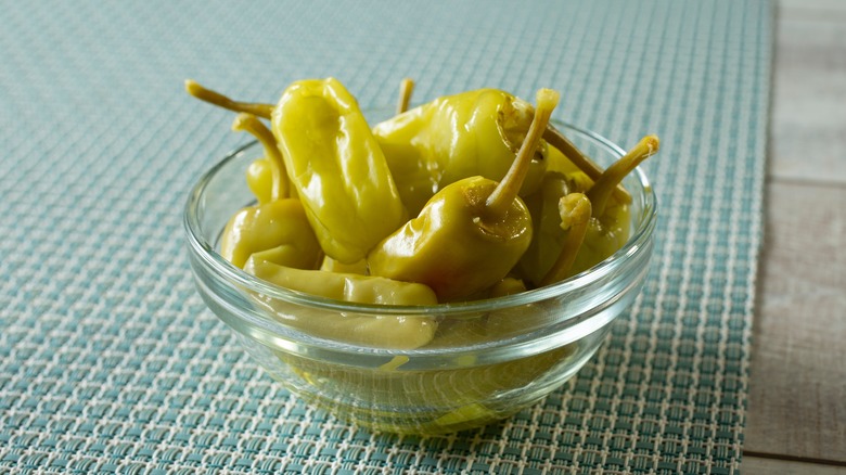 pickled pepperoncini in bowl