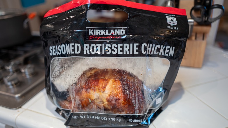 Kirkland rotisserie chicken in a bag