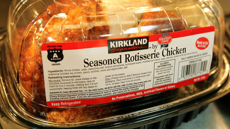 packaged Kirkland rotisserie chicken