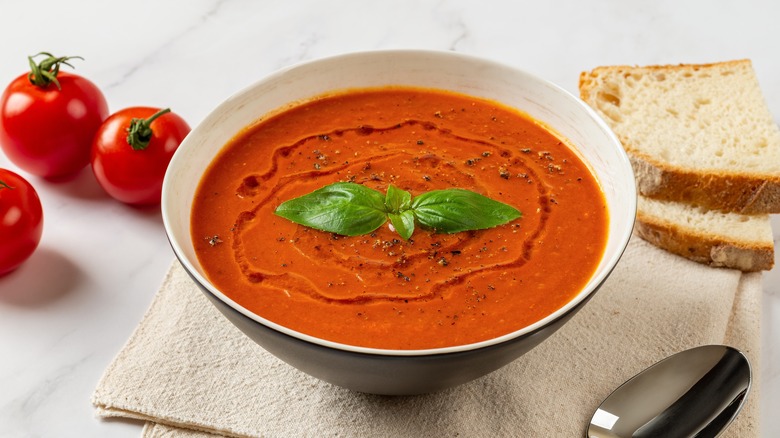 Tomato soup with olive oil