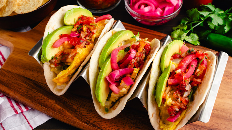 tacos with pickled onions