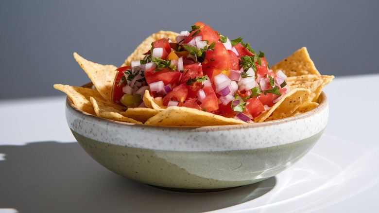 Pico de gallo served with chips