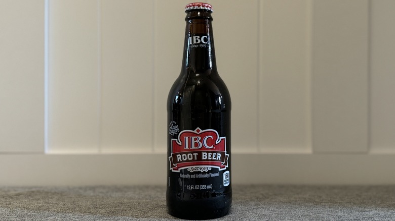 glass bottle of IBC Root Beer