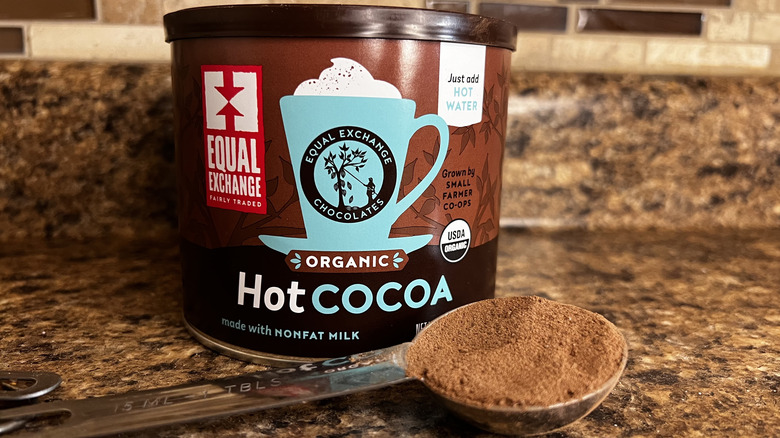 Equal Exchange hot cocoa mix container
