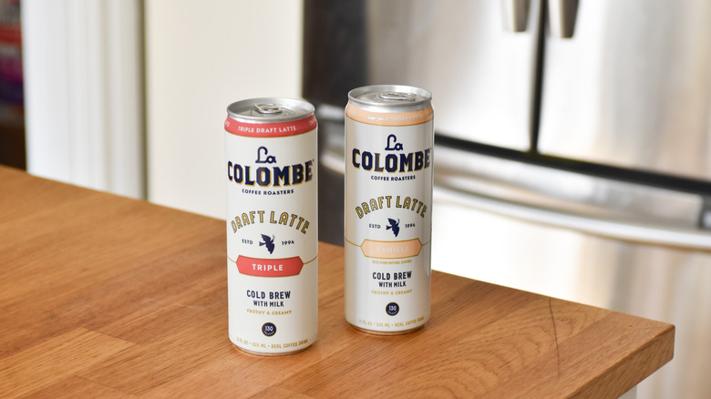 Two cans of La Colombe coffee