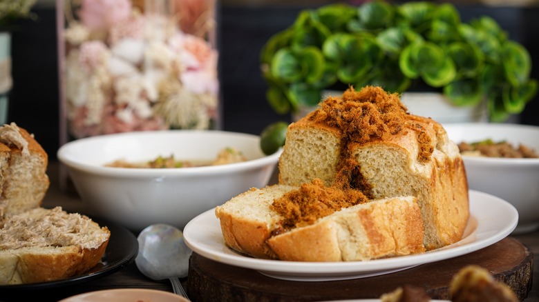 prepared meat floss bread