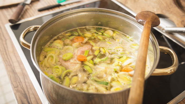 soup pot on stove