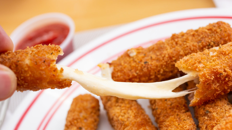 Mozzarella stick close-up