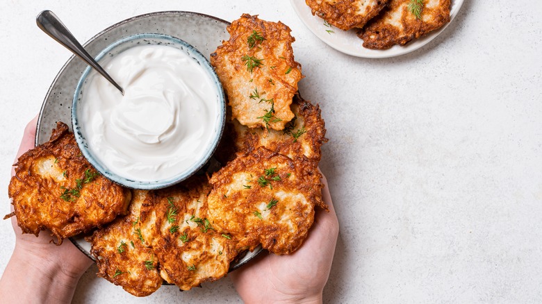 latkes served on plate