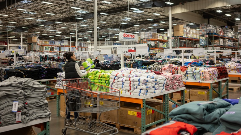 Person buys clothes at Costco