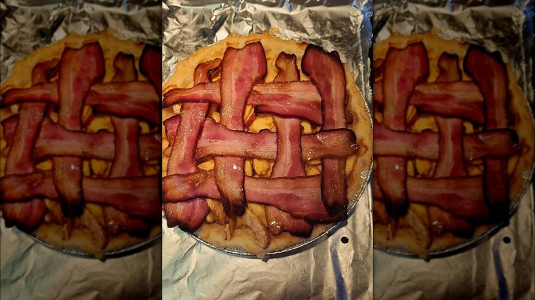 Apple pie with bacon lattice