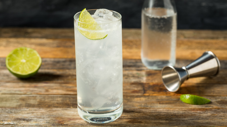 Ranch water cocktail with lime 